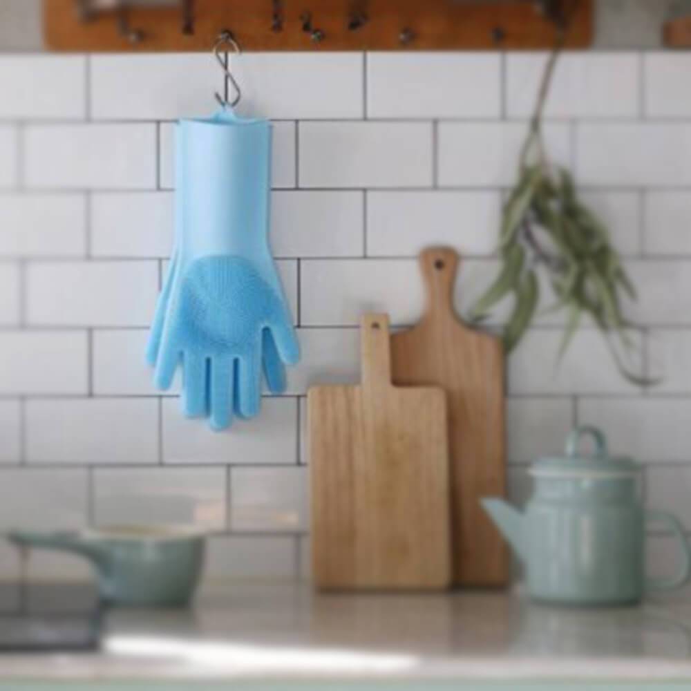 Magic Silicone Rubber Dish Washing Gloves Quick Dry