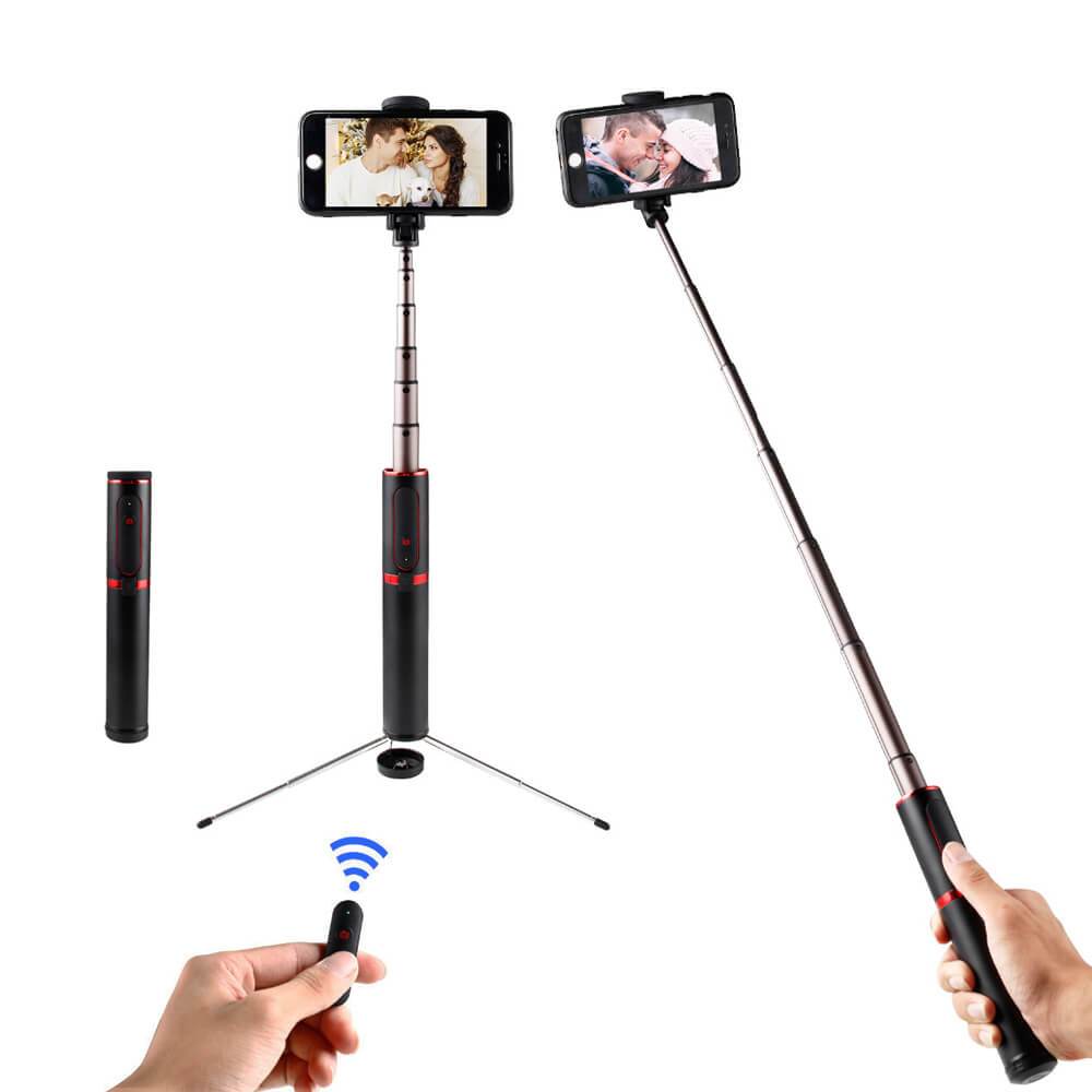 selfie stick with tripod and remote - 3 in 1 Wireless Aluminum Tripod and Selfie Stick