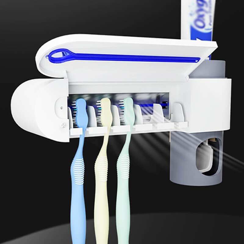 3-in-1 UV Toothbrush Sterilizer Station Holder Toothpaste Dispenser 2019 Best Product for Kids Toddlers Family