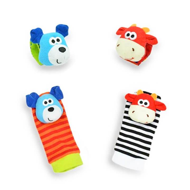 Adorable Best Selling Animal Wrist and Foot Socks Rattle