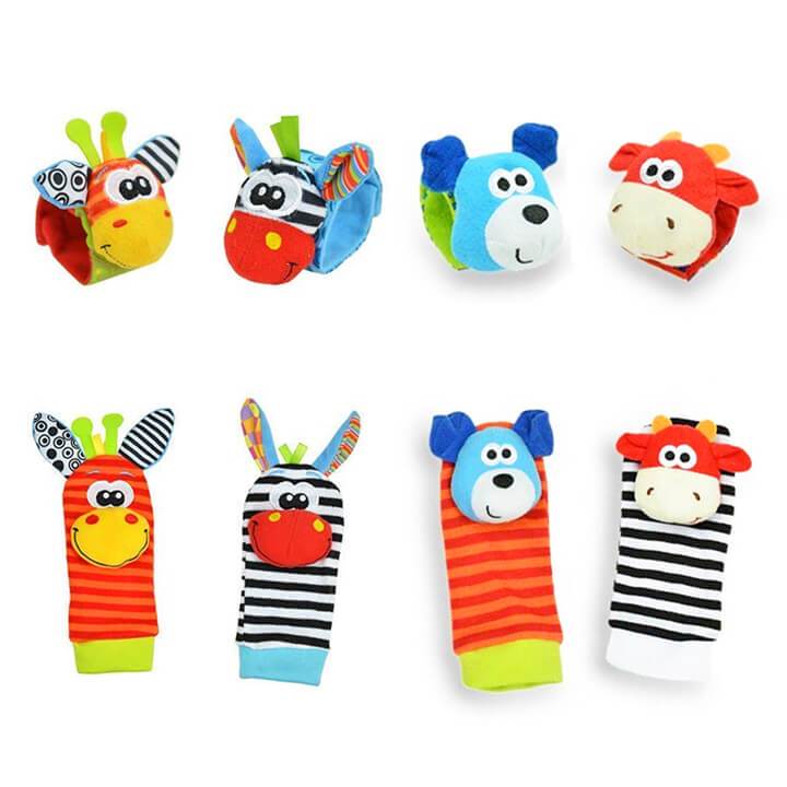 Adorable Best Selling Animal Wrist and Foot Socks Rattle