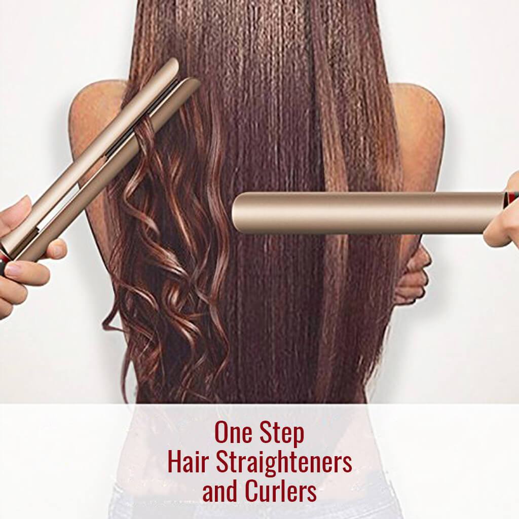 One Step Pro Hair Styling Iron 2 in 1 Gold