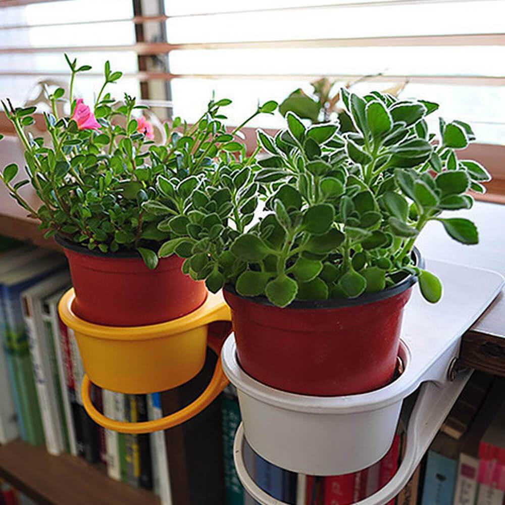 desktop clip-on cup holder - best cup holders - yellow white