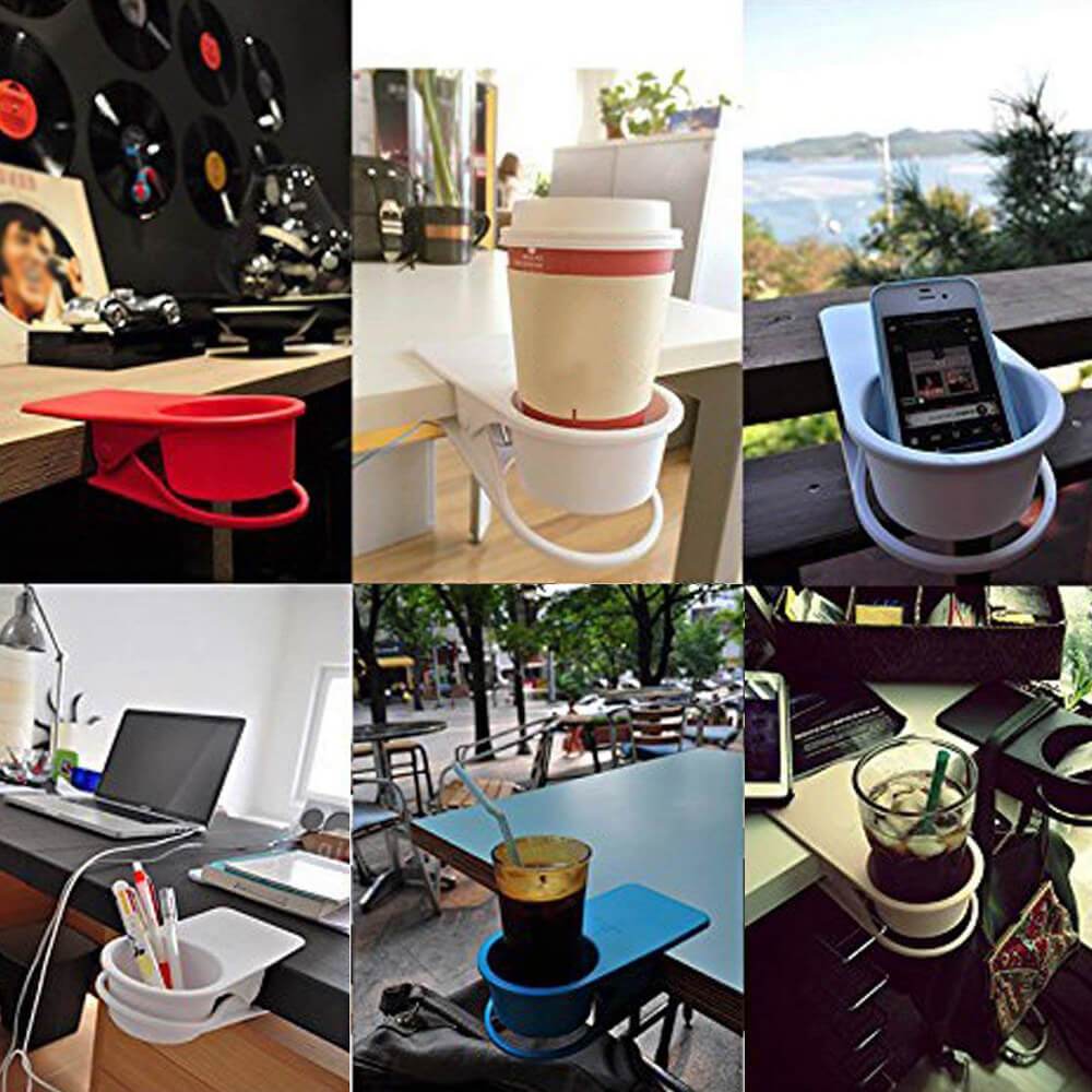 best desktop clip-on cup holder clamp cup holder