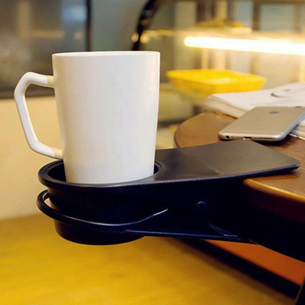 desktop clip-on cup holder black
