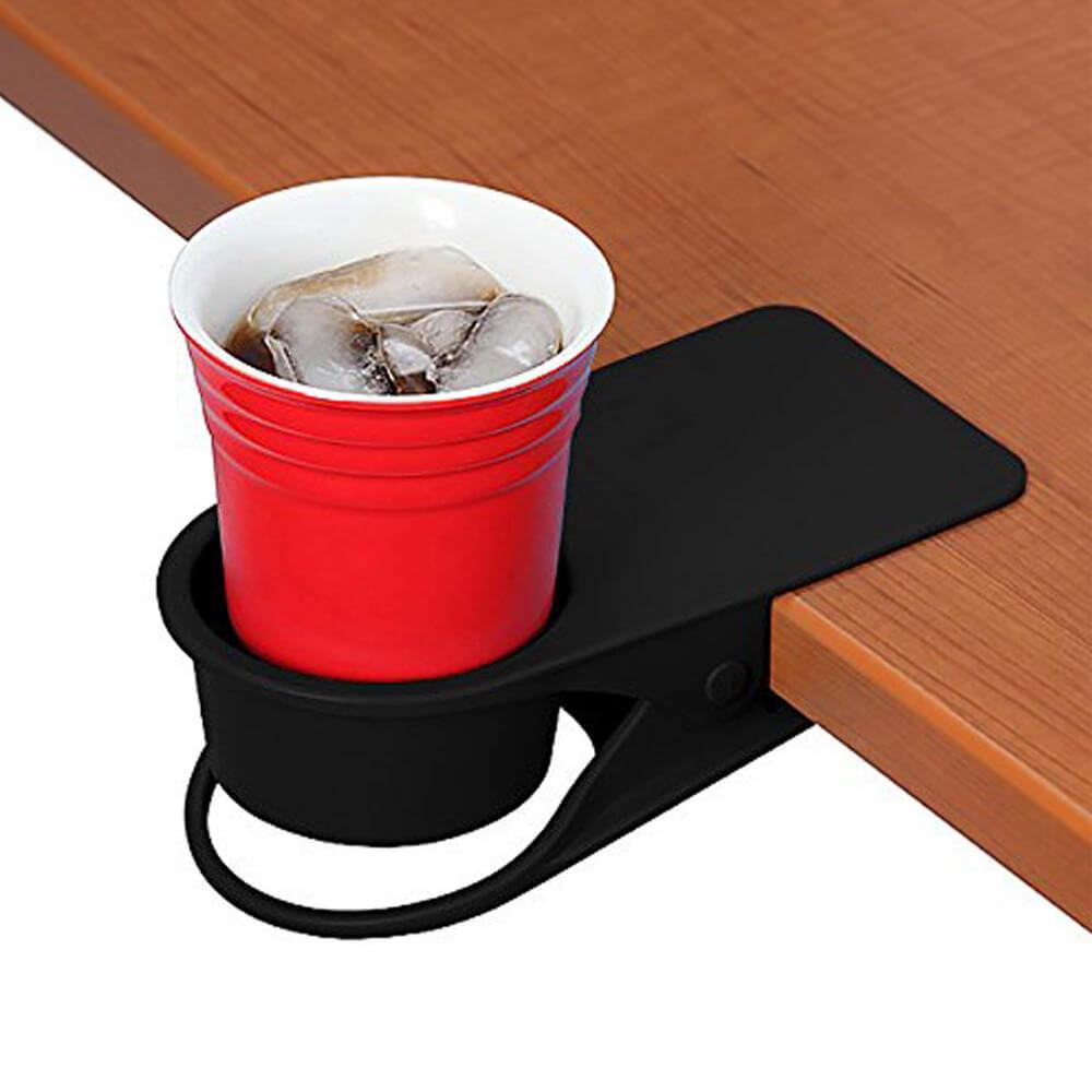 best desktop clip-on cup holder black
