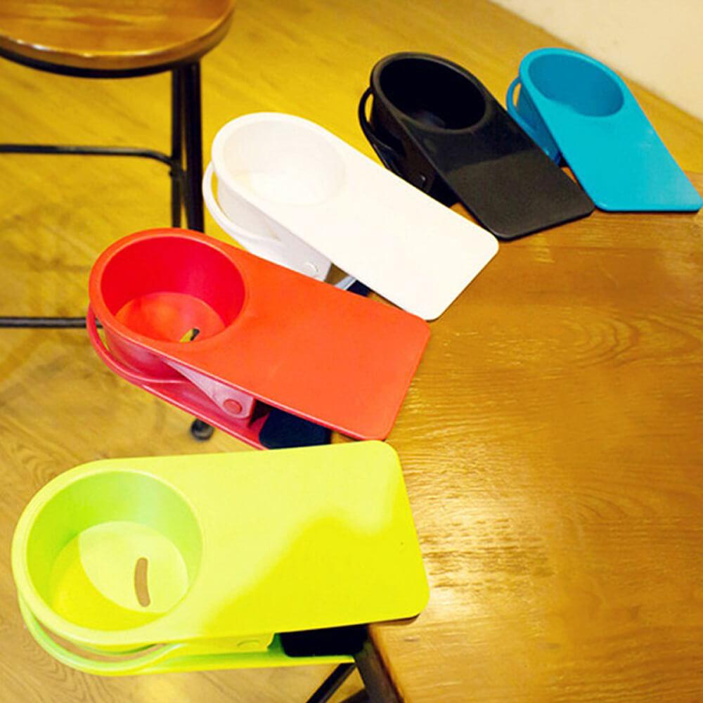 attachable desk cup holder - desktop clip-on cup holder