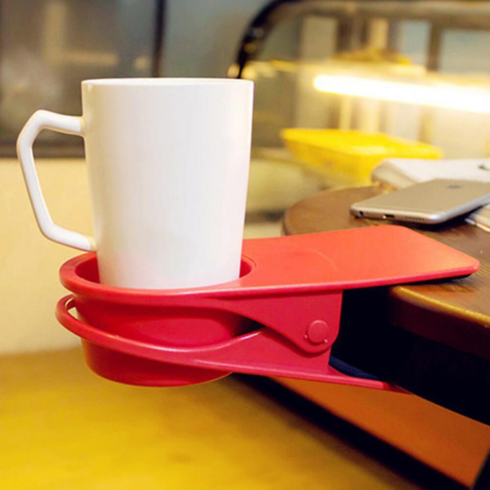 desktop clip-on cup holder for sale red