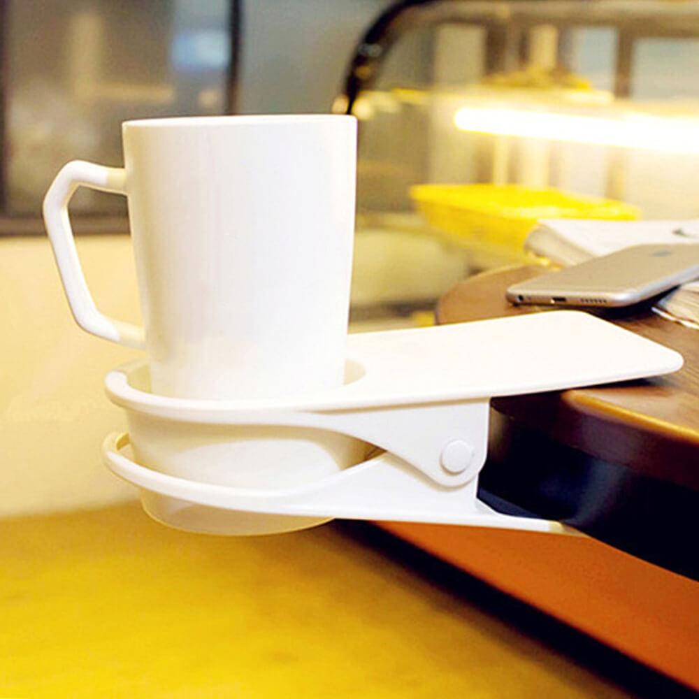 desktop clip-on cup holder best for gamer white
