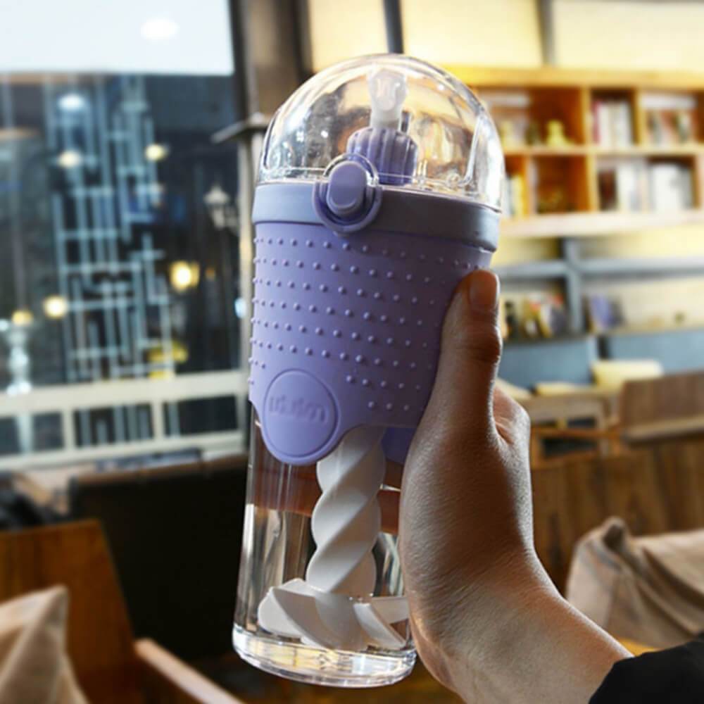 Effortless Protein Powder Shaker Bottle Spiral Steering Leakproof 500ml