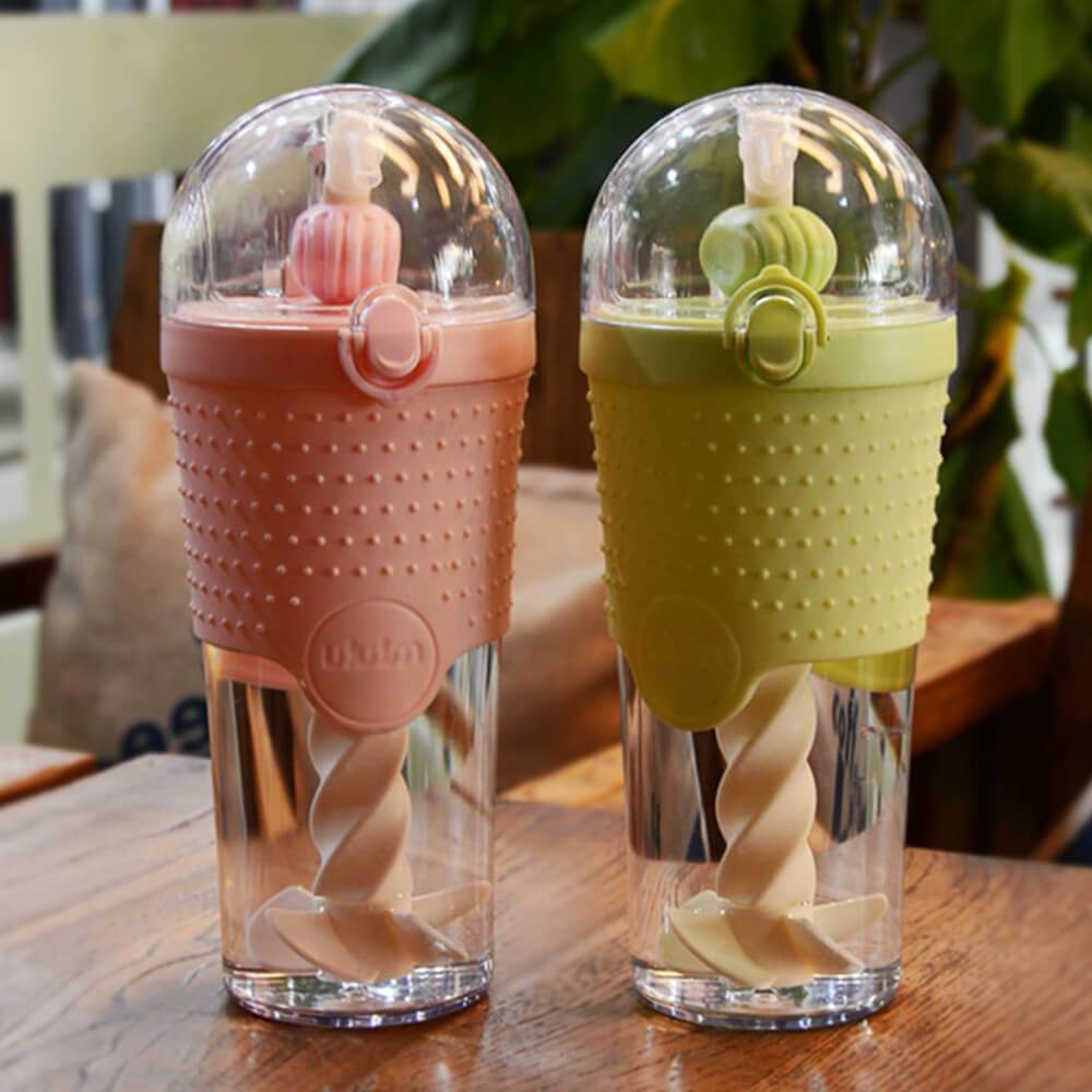 Effortless Protein Powder Shaker Bottle Spiral Steering Leakproof 500ml