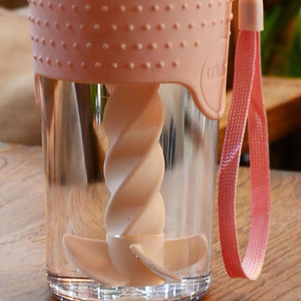 Effortless Protein Powder Shaker Bottle Pink Spiral Steering