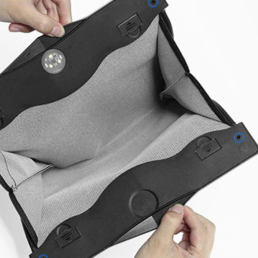 large car trash bag holder with LED light & magnets - Foldable Car Storage Bag