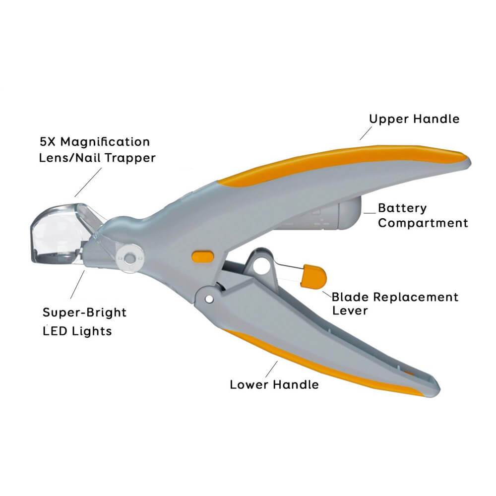 pet cat dog nail clippers with led light