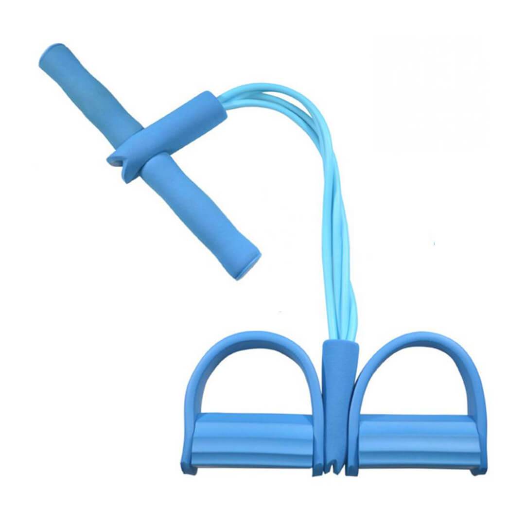 resistance band exercises for arms - Latex Elastic Pedal Pull Rope Blue