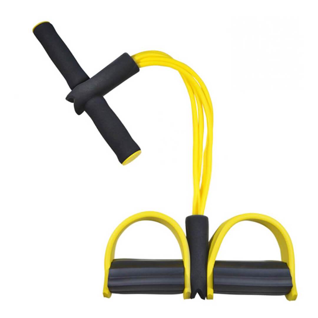 resistance band workout - Latex Elastic Pedal Pull Rope Yellow