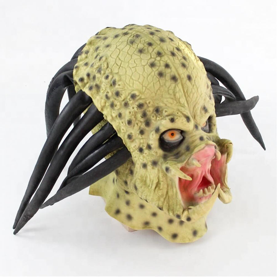 Latex Predator Mask with dreads halloween