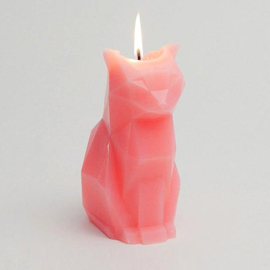 Halloween Cat Candle with Metal Skeleton Black