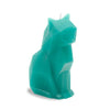 Cat Candle with Metal Skeleton Green