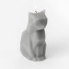 Cat Shaped Candle with Metalic Skeleton Gray