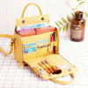 makeup bag with compartments -  Multifunction Luxury Handbag - Yellow