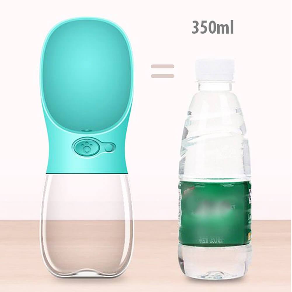 dog water bottle with bowl attached 350ml Portable Pet Water Dispensing Bottle