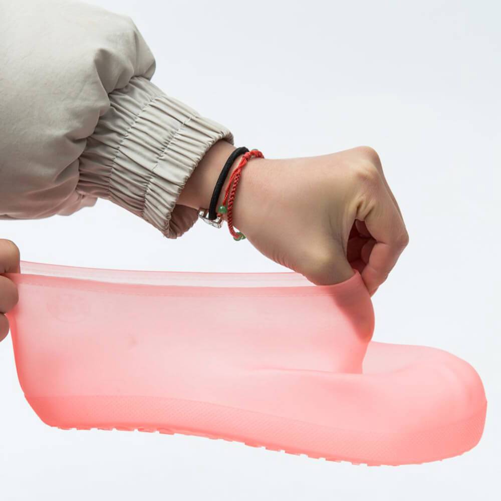 Reusable Waterproof Shoe Covers Elastic Pink