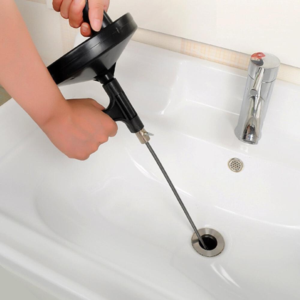 clogged drain deep in pipe sewage dredge cleaning tool