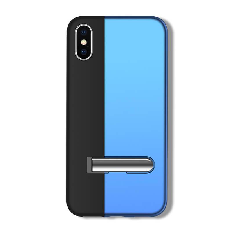 Two Tone Tight Fit Magnetic Metal iPhone Case 2019 Super Slim Cover with Kickstand Black Blue Best