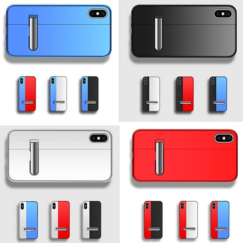 Two Tone Tight Fit Magnetic Metal iPhone Case 2019 Super Slim Cover with Kickstand Color Pops Block Mix Fashion DIY
