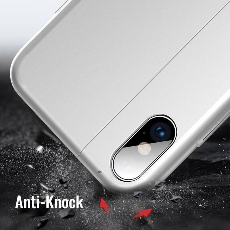 Two Tone Tight Fit Magnetic Metal iPhone Case 2019 Super Slim Cover with Kickstand Silver Anti Knock